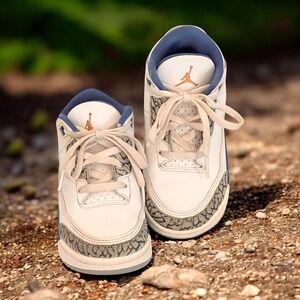 Jordan 3 Retro TD White Metallic Copper True Blue DM0968-148 Toddler Size 9C
